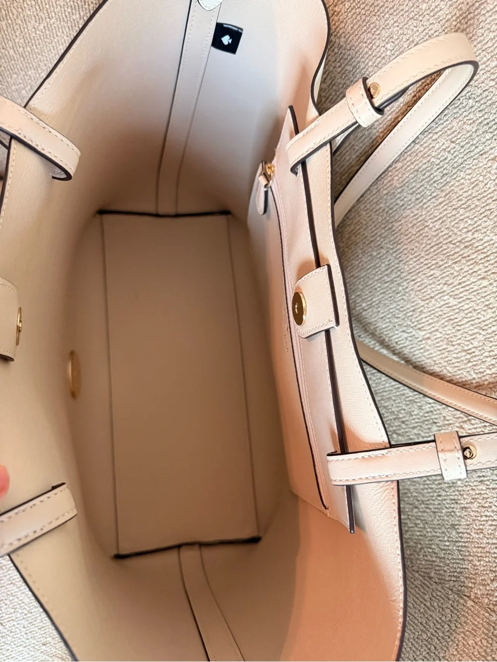 kate spade Cream Pebbled Leather Tote